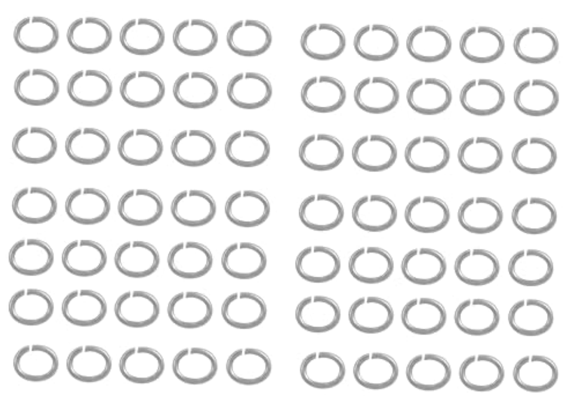 100Pcs Silver Plated Oval Open Jump Rings